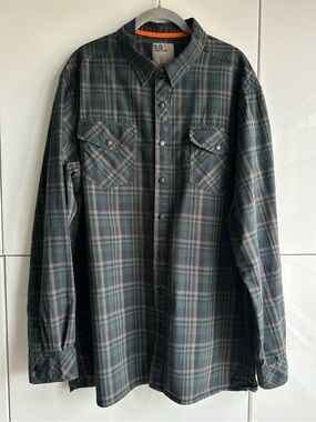 5.11 Tactical Series Mens Green/ Black Plaid Snap Button Down Shirt XL